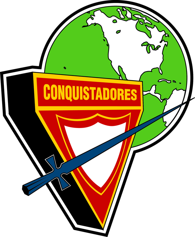 Escudo de Conquistadores con Mundo - Verde con borde blanco (División Norteamericana)