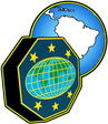 Escudo de Guías Mayorescon Mundo - Azul (División Sudamericana)