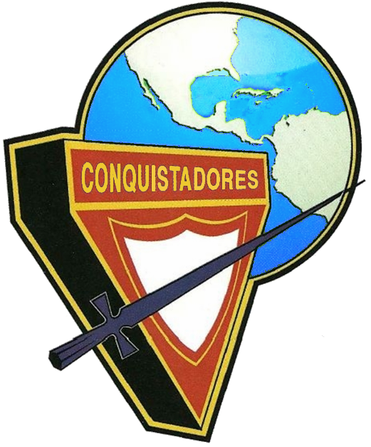 Escudo de Conquistadores con Mundo - Azul Lustroso (División Interamericana)