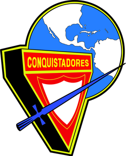 Escudo de Conquistadores con Mundo - Azul (División Interamericana)