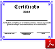 Certificado del Curso Básico de Entrenamiento de Aventureros