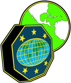 Escudo de Guias Mayores con Mundo - Verde (División Interamericana)