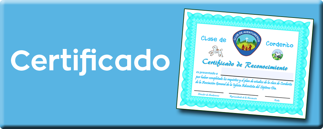 Certificado de reconocimiento de Corderito